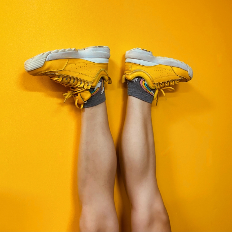 Blocktone — legs up the wall, soles to camera, image 10 of 10