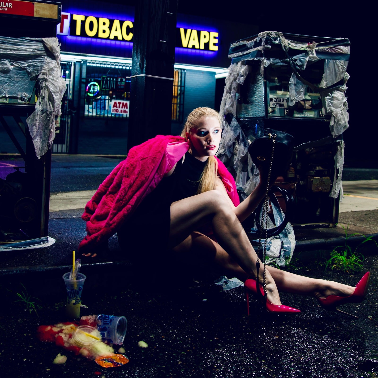 After the Afters — fashion editorial at night