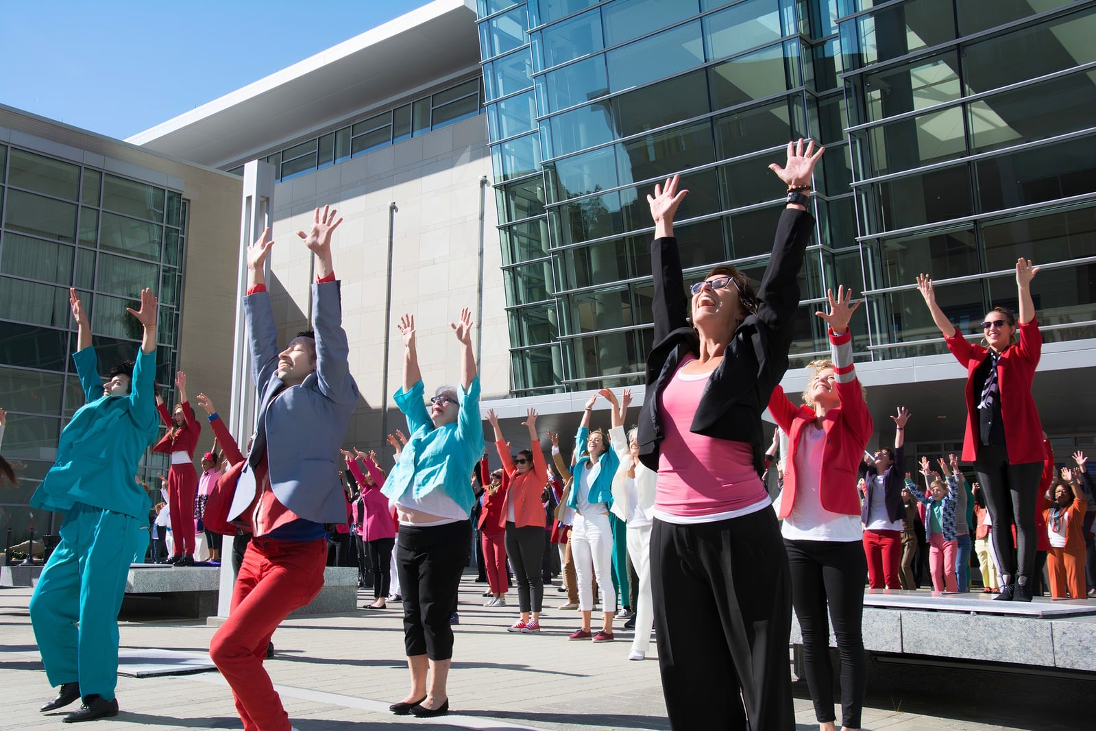 Pantsuit Power — flash mob dancing outdoors
