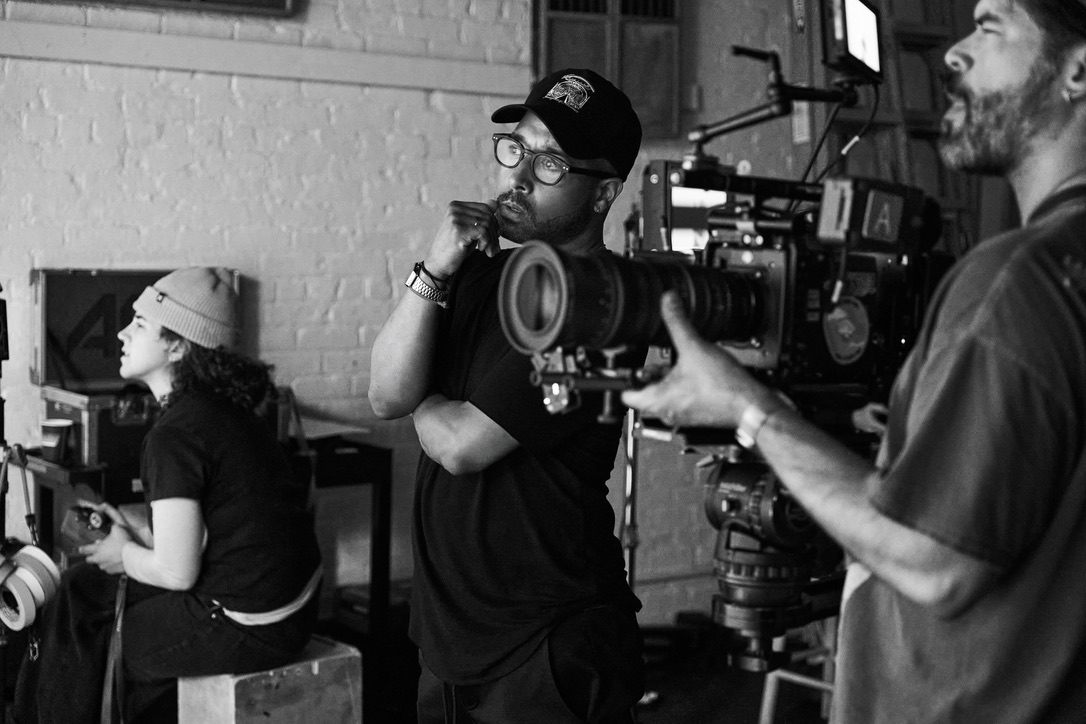 Ashley Lindsey on set, directing behind the camera